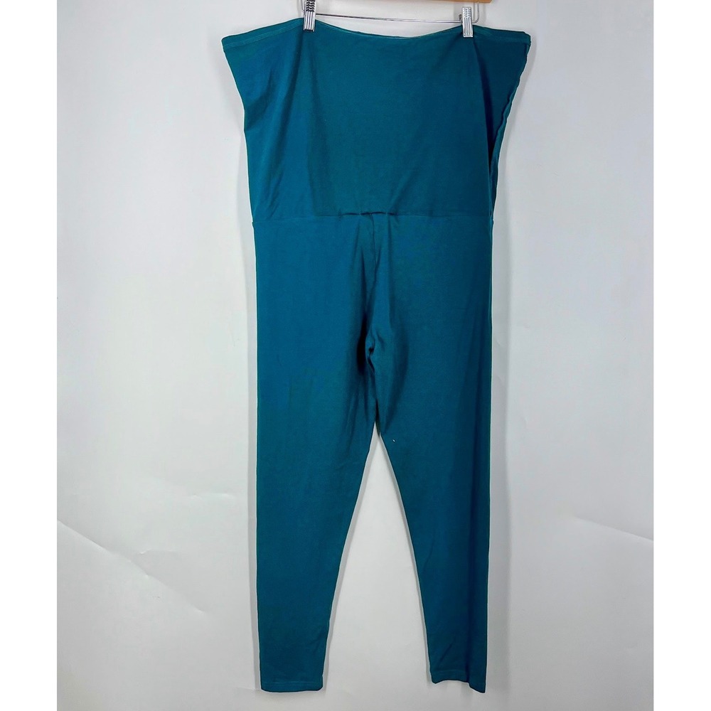 Yala Maternity Over the Belly Leggings Teal Green High Waist Stretch Size XL‎